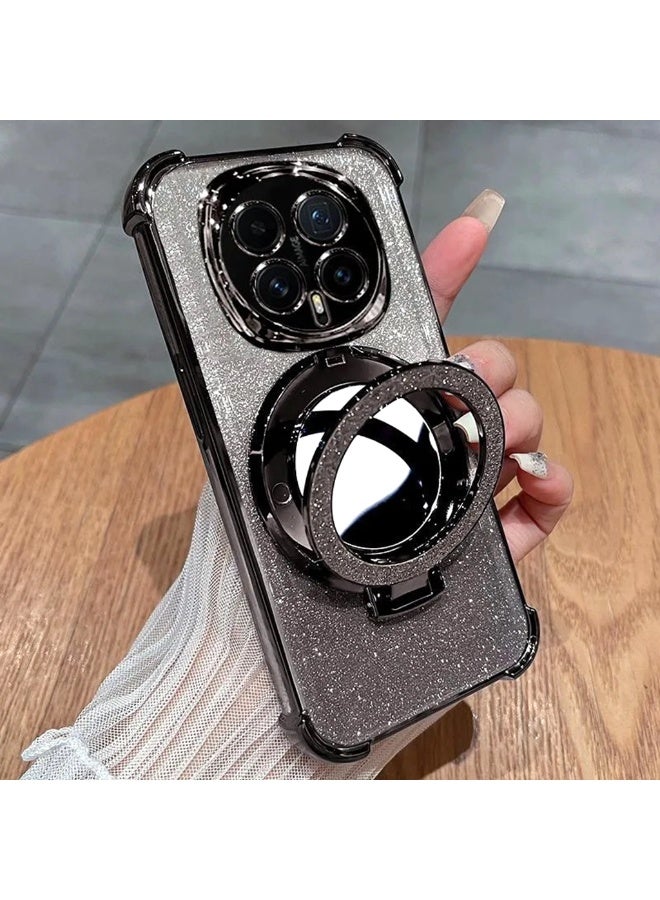 حالة براقة لـ Oppo A6 Pro 5G ，الوقوف المشرق ，مرآة المكياج ，مغناطيسية فاخرة تدرج Oppo A6 Pro غطاء - Image 2
